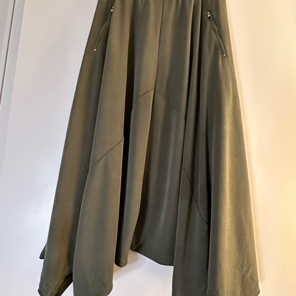 Ruti Almost Skirt/Pants in olive modal fabric